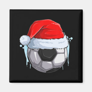 Christmas Football Xmas Soccer Ball in Santa Clau Magnet