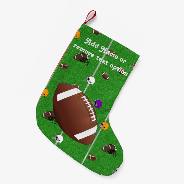 Christmas Footballs and Helmets Pattern Small Christmas Stocking (Front (Hanging))