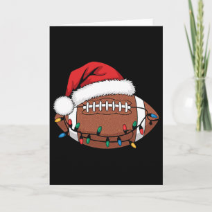 Christmas Footll Player Xmas Lights Santa Sports M Card