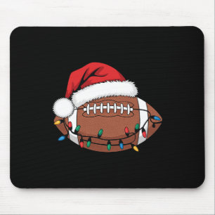 Christmas Footll Player Xmas Lights Santa Sports M Mouse Pad