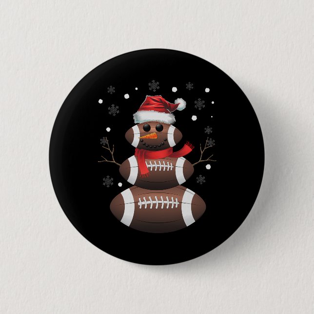 Christmas Footll Snowman Kids Footll Christmas Wom 2 Inch Round Button (Front)