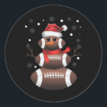 Christmas Footll Snowman Kids Footll Christmas Wom Classic Round Sticker<br><div class="desc">Christmas Footll Snowman Kids Footll Christmas Women Men</div>