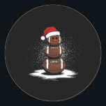 Christmas Footll Snowman Santa Claus Coach Men Wom Classic Round Sticker<br><div class="desc">Christmas Footll Snowman Santa Claus Coach Men Women Kids</div>