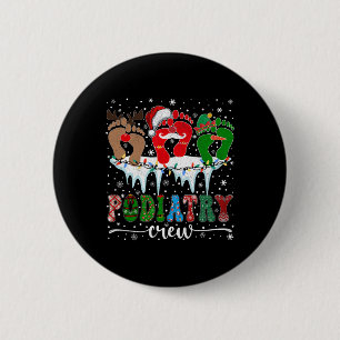 Christmas Footprint Doctor Podiatrist Podiatry Cre 2 Inch Round Button