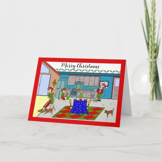 Christmas for Cleaner Housekeeper Thank You Card (Front)