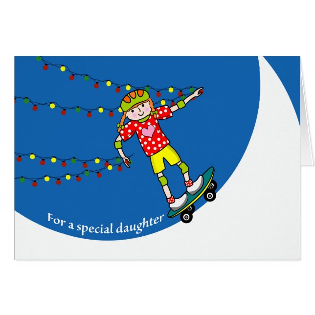 Christmas for Daughter, Skateboarding and Lights (Front Horizontal)