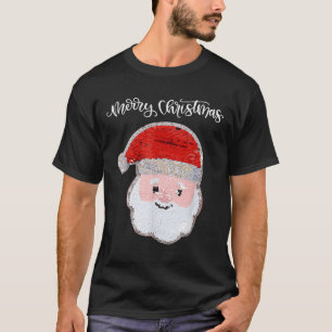 Christmas For Girls And Boys Flip Sequin Santa Ugl T-Shirt