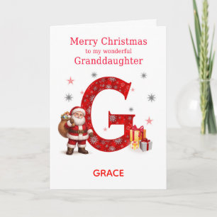 Christmas For Granddaughter Add A Name  Holiday Card