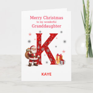 Christmas For Granddaughter Add A Name  Holiday Card