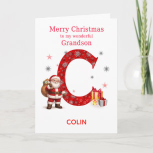 Christmas For Grandson Add A Name Holiday Card