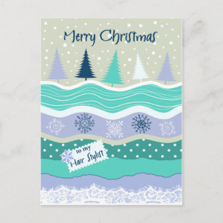 Christmas for Hair Stylist Snowflakes Scrapbooking Holiday Postcard