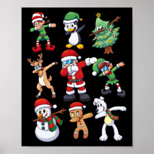 Christmas For Kids Boys Dabbing Santa Elves Xmas G Poster