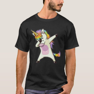 Christmas for kids dapping unicorn for kids rainb T-Shirt