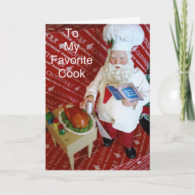 CHRISTMAS FOR MY FAV COOK / DISH HOLIDAY CARD (Front)