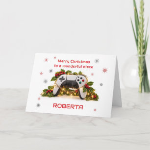 Christmas For Niece Game Controller Add A Name Holiday Card