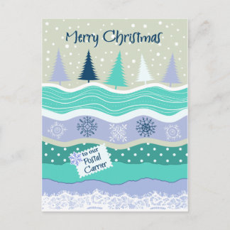Christmas for Postal Carrier Snowflakes Scrapbookg Holiday Postcard