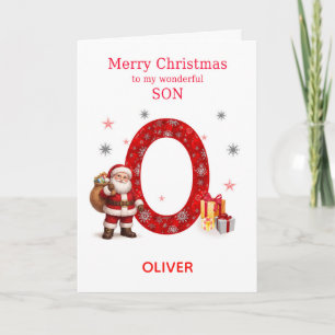 Christmas For Son Add A Name Beginning with O Holiday Card