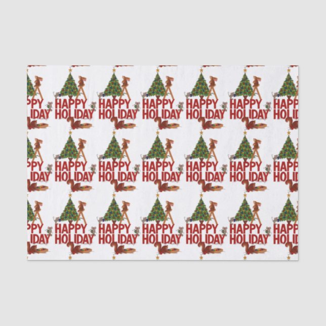 Christmas Forest Animals Tissue Paper (Front)