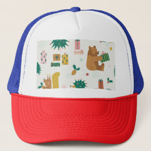 Christmas Forest Animals: Vintage Vibe Trucker Hat