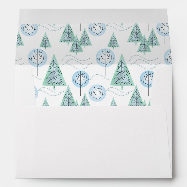 Christmas forest, Christmas trees, trees, snow Envelope (Back (Bottom))