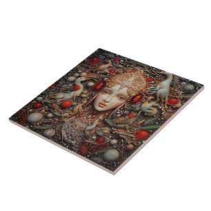 Christmas Forest Fairy Spanish Teracota No 2 Tile