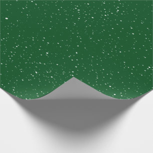 Christmas Forest Green w/ White Snow Wrapping Paper