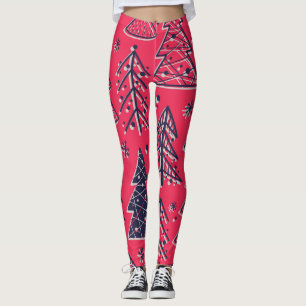Christmas Forest: Winter Silhouette Wallpaper. Leggings