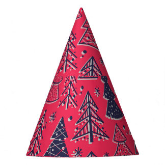 Christmas Forest: Winter Silhouette Wallpaper. Party Hat