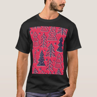 Christmas Forest: Winter Silhouette Wallpaper. T-Shirt