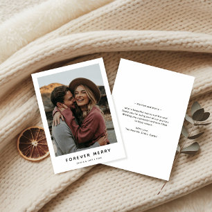 Christmas Forever Merry and Married Wedding Photo  Holiday Card