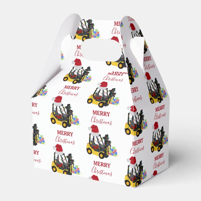 Christmas Forklift Truck  Favor Box (Front Side)