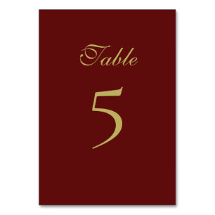 Christmas formal Table Number Card