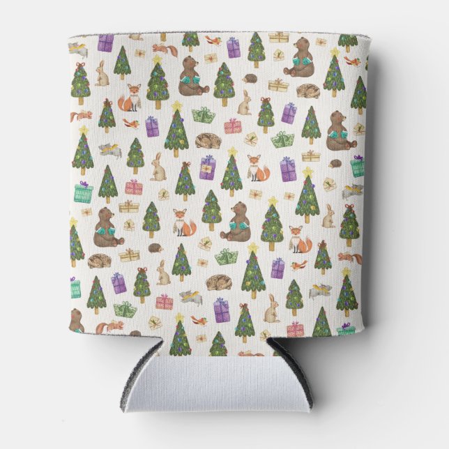 Christmas Forrest Pattern Can Cooler (Front)