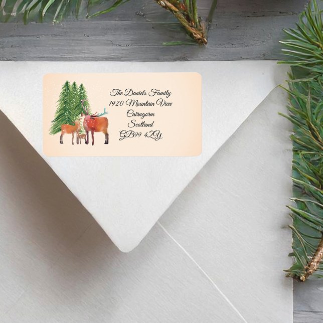 Christmas Forst Deer Personalized Label (Creator Uploaded)