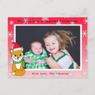 Christmas Fox Cute Personalized Photo Card