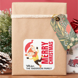 Christmas Fox Label