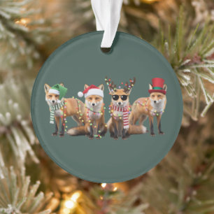 Christmas Fox Lovers Family Animal Xmas Holiday Ornament