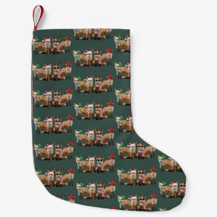 Christmas Fox Lovers Family Animal Xmas Holiday Small Christmas Stocking