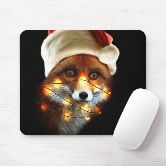 Christmas fox mouse pad (With Mouse)