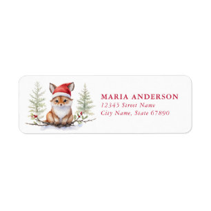 Christmas Fox Return Address Labels