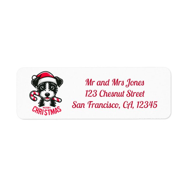 Christmas Fox Terrier - Return address (Front)