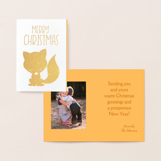 Christmas fox with photo inside foil card (Display)