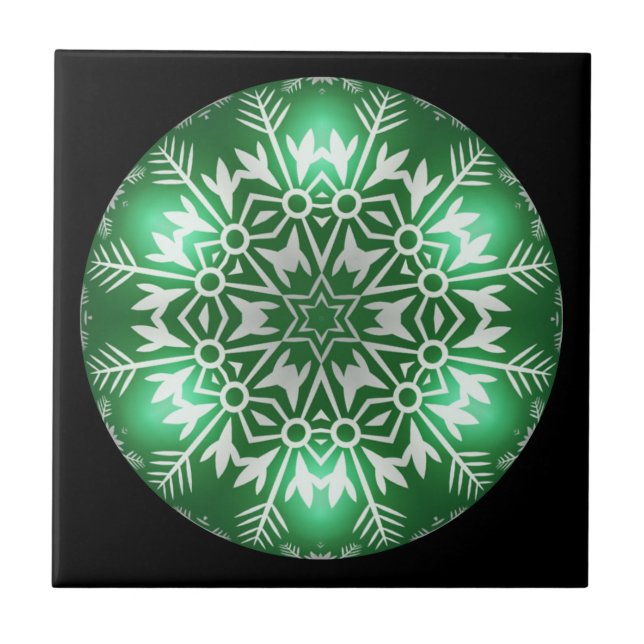 Christmas Fractal Design ~ Kaleidoscope ~ * ~ Tile (Front)