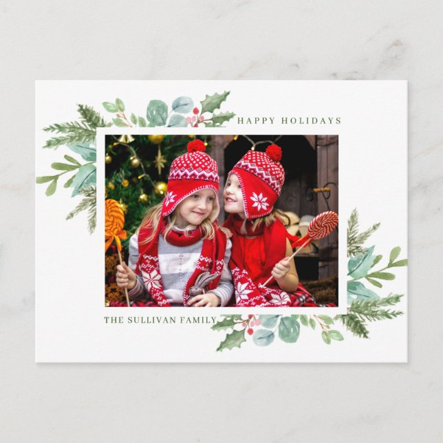 Christmas Frame Photo Holiday Postcard (Front)