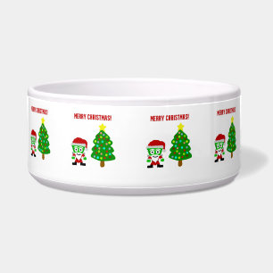Christmas FrankenCheese Ceramic Pet Bowl