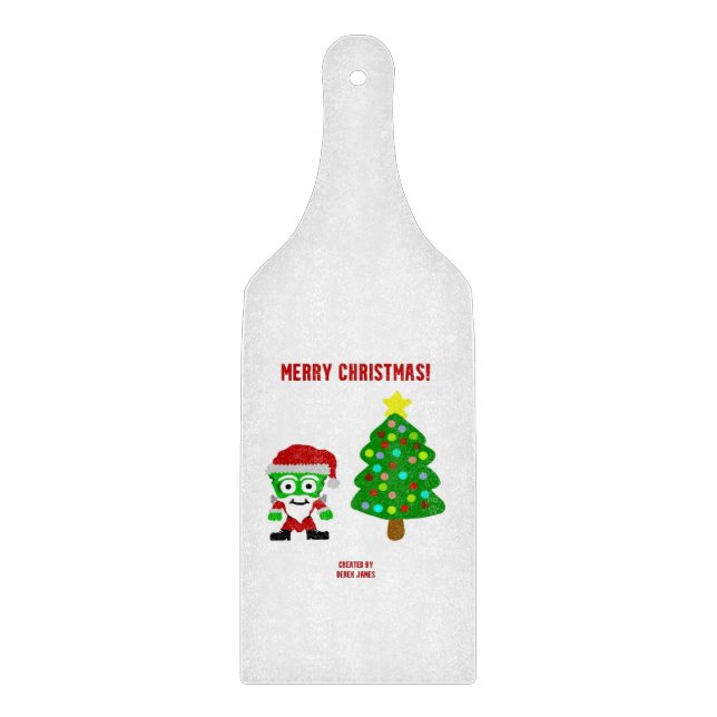 Christmas FrankenCheese Cutting Board Paddle (Front)