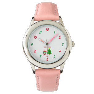 Christmas FrankenCheese Kids Pink Leather Watch