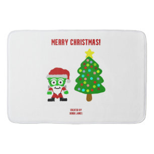Christmas FrankenCheese Large Bath Mat