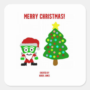 Christmas FrankenCheese Square Sticker