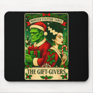 Christmas Frankenstein And Bride The Lovers Tarot Mouse Pad